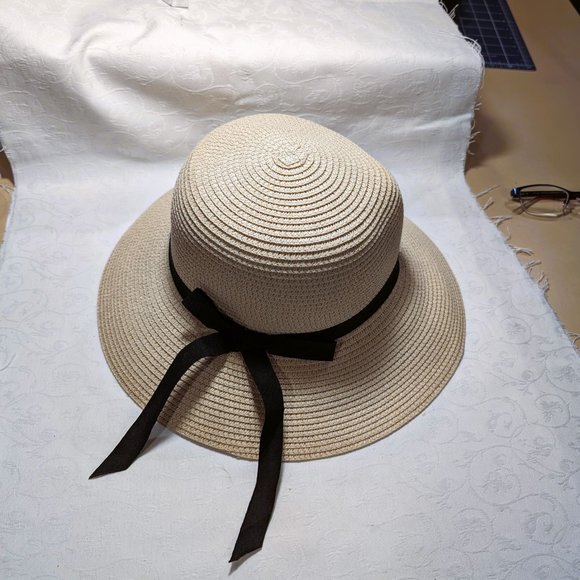 FURTALK Women's Summer Wide Brim Sun Beach Hat with Ribbon, size M - Picture 2 of 5